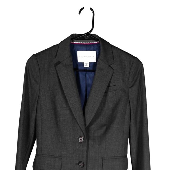 Banana Republic Women's Blazer Gray Wool Two Button Stretch Lined Suit Jacket 2 - Picture 5 of 8